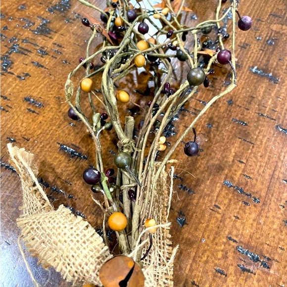 Primitive Home Decor Lamp Wooden Stars Pip Berry Garland Fabric Garland - Picture 7 of 12